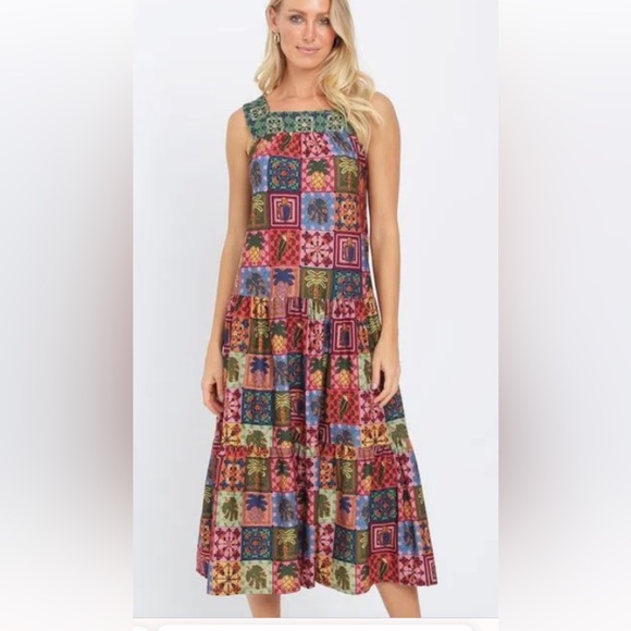 FARM Rio Dresses & Skirts - Farm Rio Midi Sleeveless Dress Size Small
